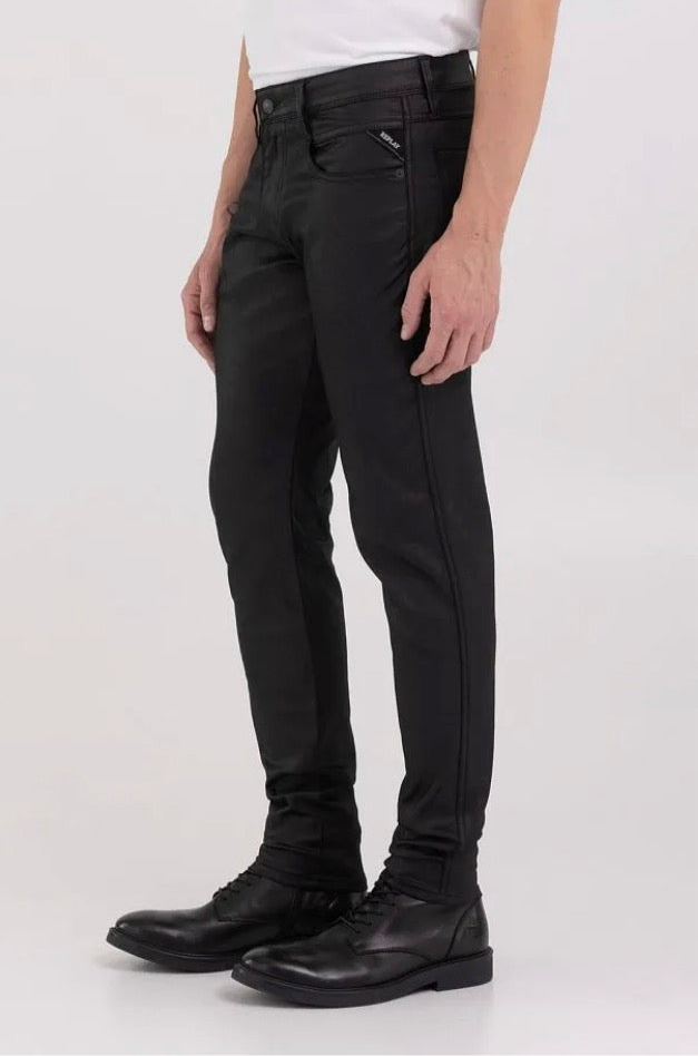 REPLAY SLIM FIT WAX COATED BRONNY JEANS