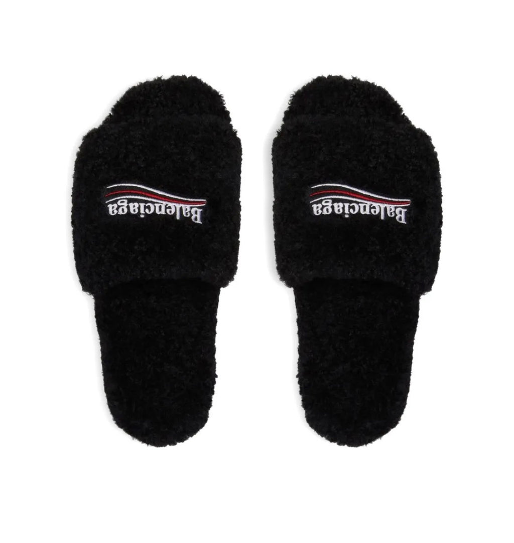 Balenciaga furry slides