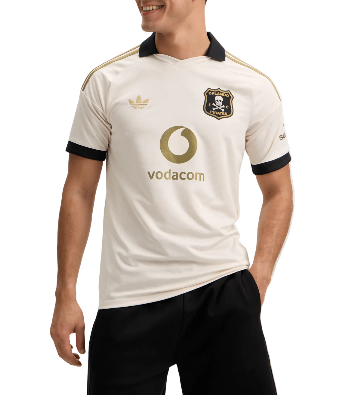 Adidas Mens Orlando Pirates Away 26/27 Cream/Black Stadium Jersey